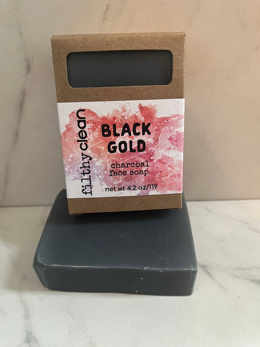 filthy clean: black gold charcoal face soap